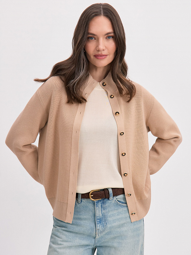 Латина кардиган трикотажный (бежевый, 44-46)