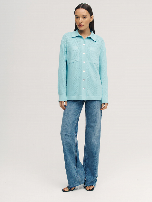 Джули кардиган трикотажный (бирюзовый, 44-46)