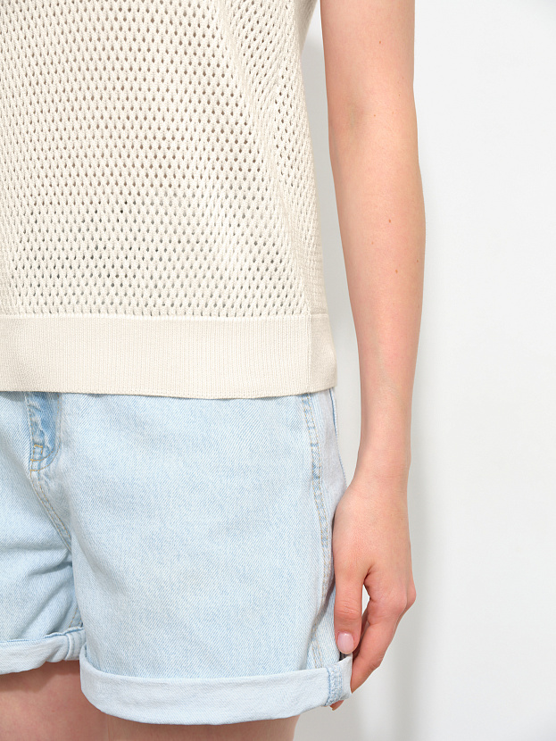 Терри джемпер без рукавов трикотажный (белый, 44-46)