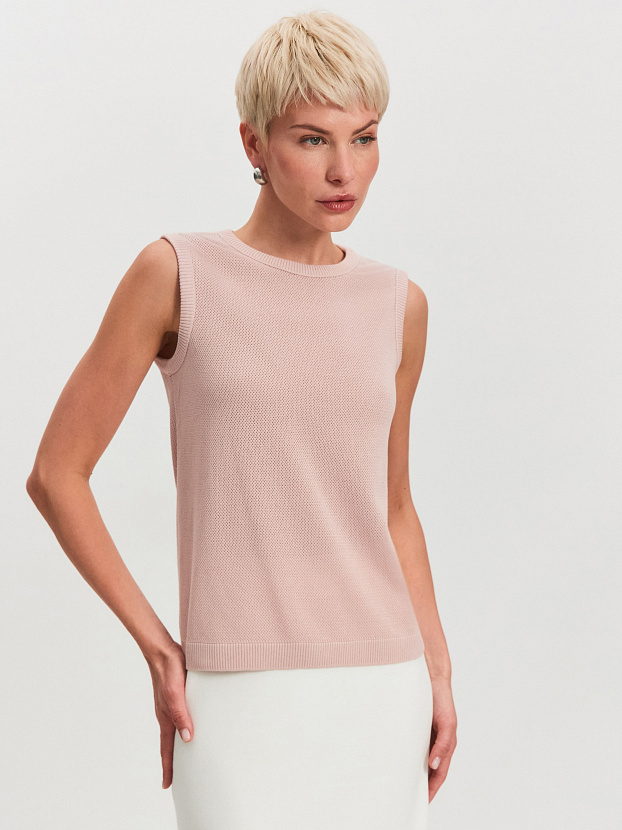 Эмма джемпер без рукавов трикотажный (пудровый, 44-46)