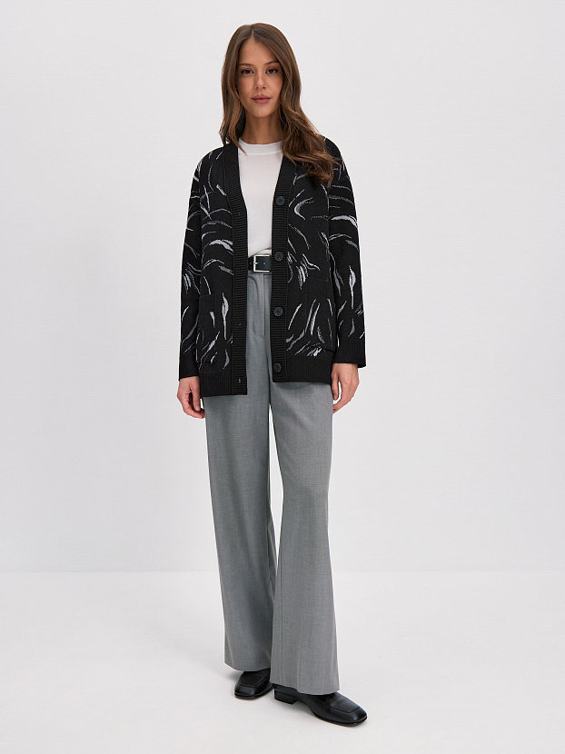 Гарда кардиган трикотажный (черный/серебро, 44-46)