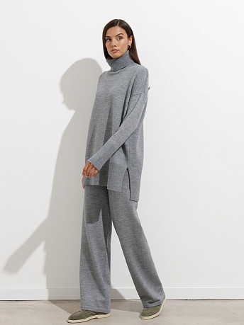 Брюки с шерстью мериноса и вискозой Сатурн