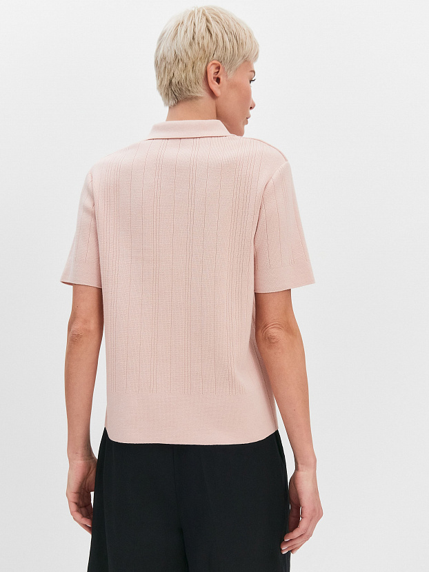 Лусио джемпер (поло) трикотажный (пудровый, 44-46)