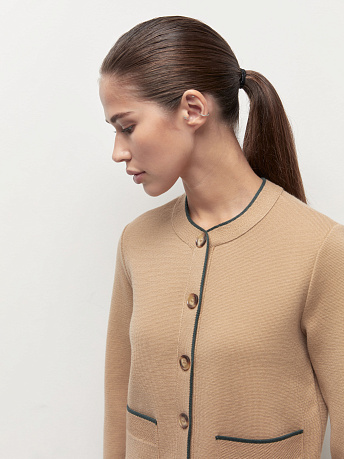 Жакет из шерсти мериноса с окантовкой Сириус