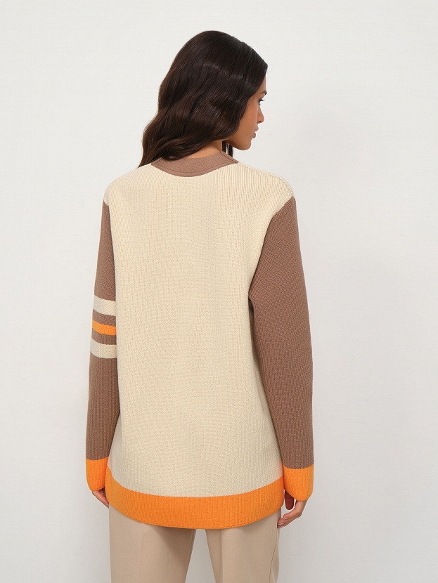 Родос кардиган трикотажный (кремовый/какао, 44-46)