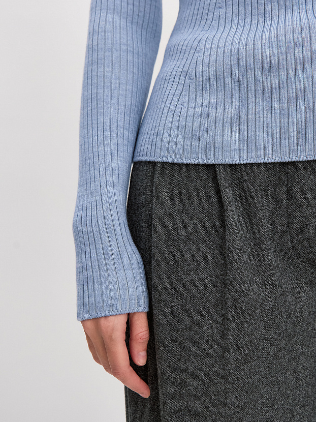 Инди водолазка трикотажная (серо-голубой, 44-46)