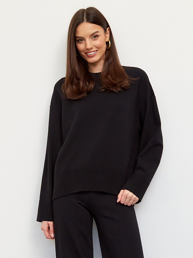 Дания джемпер трикотажный (черный, 44-46)