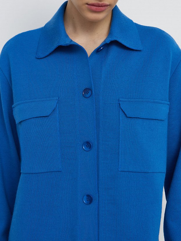 Джем кардиган (рубашка) трикотажный (ультрамарин, 44-46)