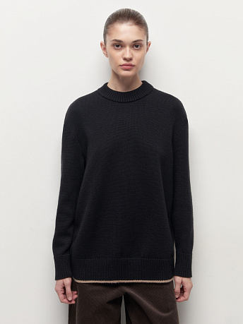 Джемпер из шерсти мериноса с акцентными полосками Кураж