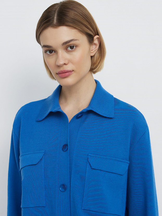 Джем кардиган (рубашка) трикотажный (ультрамарин, 44-46)