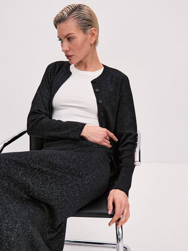 Розалин кардиган трикотажный (черный, 44-46)