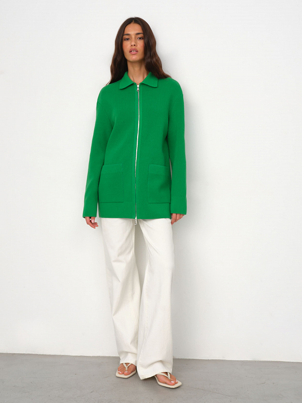 Лира кардиган трикотажный (ярко-зеленый, 44-46)