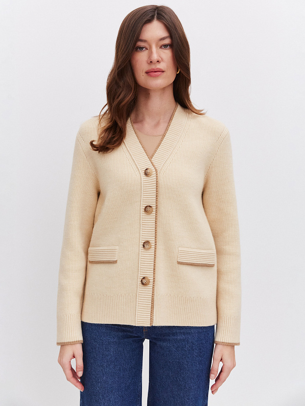 Амега кардиган трикотажный (кремовый, 44-46)