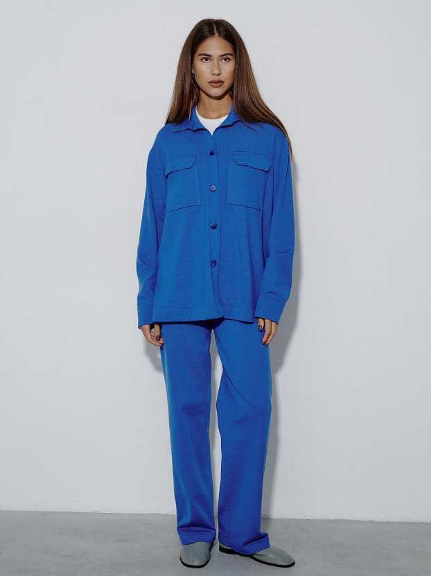 Джемми костюм ( рубашка+брюки ) трикотажный (ультрамарин, 40-42/164-170)