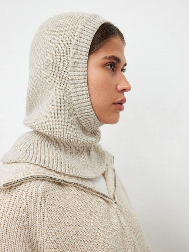 Экрю капор трикотажный (светло-песочный, 56-58)