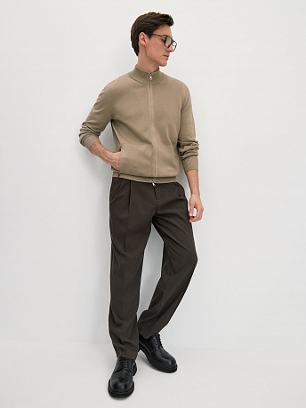 Кардиган мужской из хлопка с карманами на молнии