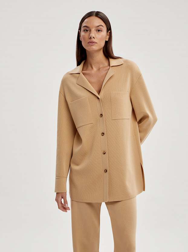 Портофино костюм (рубашка+брюки) трикотажный (светло-бежевый, 40-42/164-170)