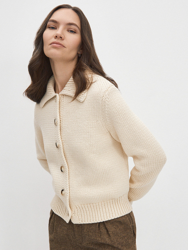 Клауди кардиган трикотажный (кремовый, 44-46)