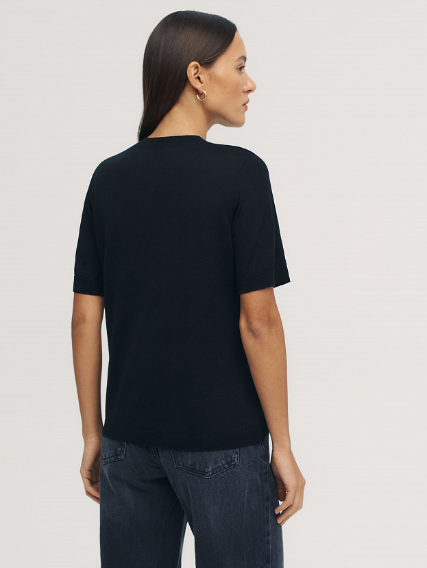 Адель джемпер (футболка) трикотажный (черный, 44-46)