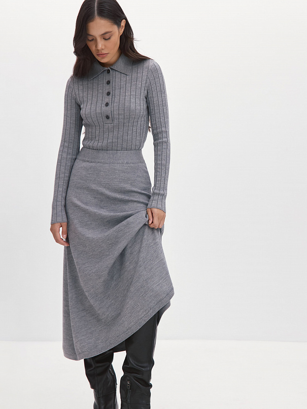 Мисти юбка трикотажная (серый меланж, 44-46)