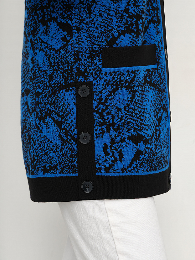 Сандро кардиган трикотажный (черный/ультрамарин, 44-46)