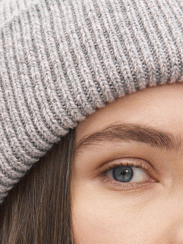 Бредли комплект (шапка+шарф) трикотажный (серо-розовый)