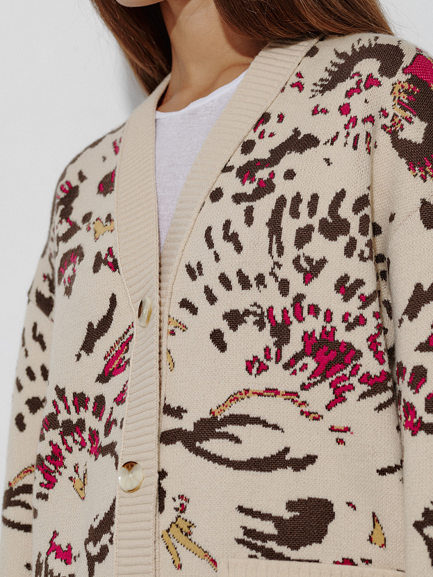 Горизонт кардиган трикотажный (кремовый, 44-46)