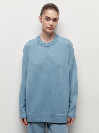 Джемпер из шерсти мериноса с акцентными полосками Кураж