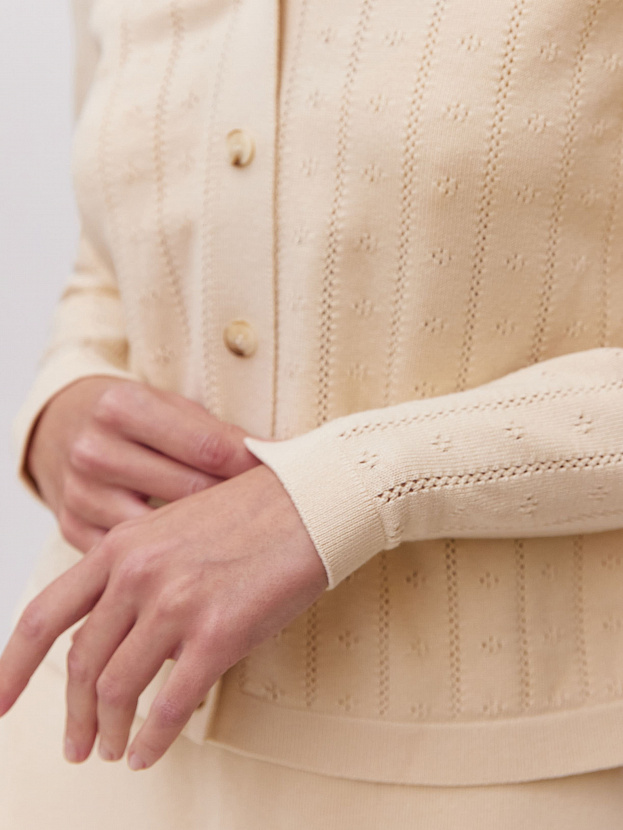 Джеси кардиган трикотажный (кремовый, 46)