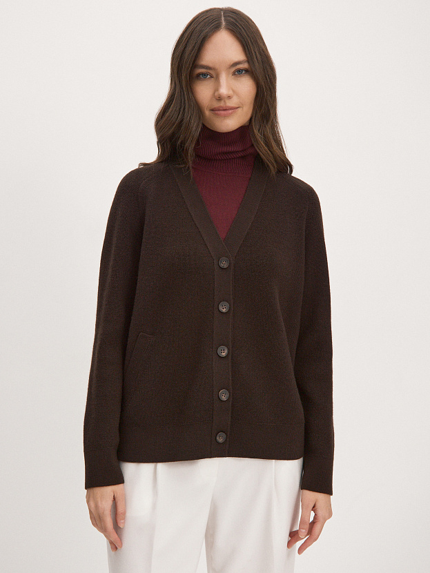 Рига кардиган трикотажный (темно-коричневый, 44-46)