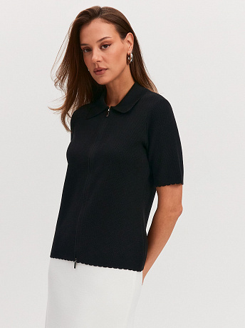 Жакет на молнии из хлопка и вискозы Равена