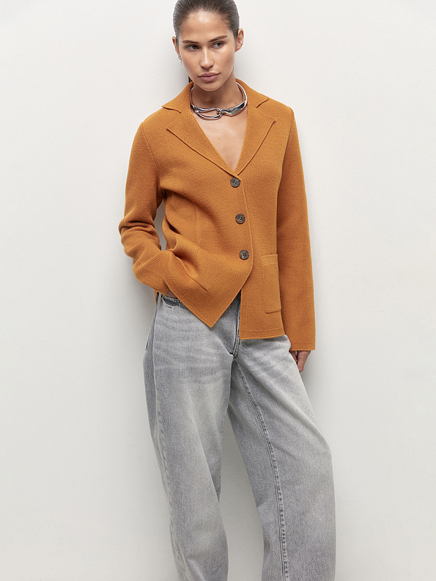 Имбирь жакет трикотажный (оранжевый, 46)