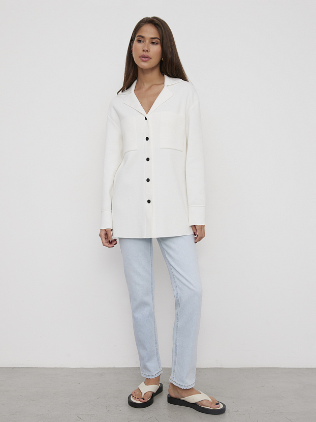 Тира кардиган трикотажный (белый, 44-46)