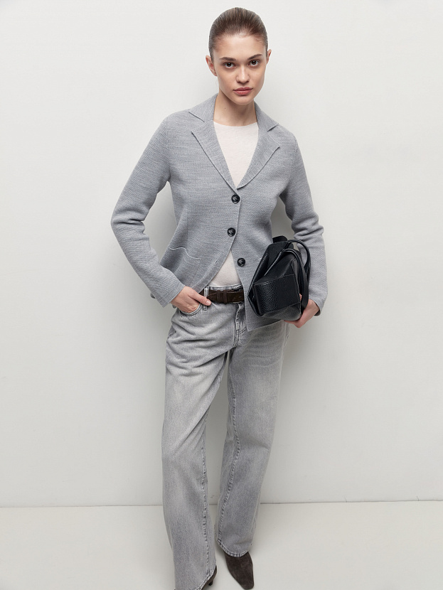 Имбирь жакет трикотажный (светлый маренго, 46)