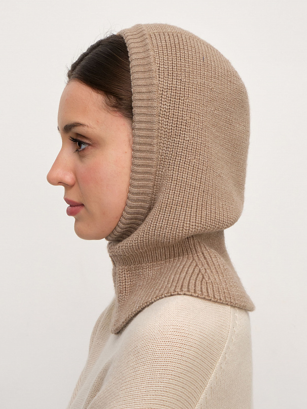 Экрю капор трикотажный (бежевый меланж, 56-58)