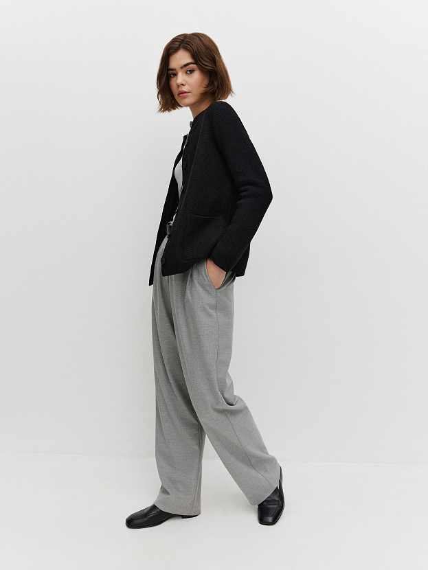 Аника кардиган трикотажный (черный, 44-46)