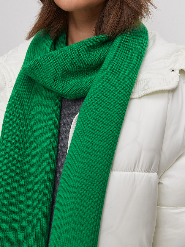 Ботаника комплект (шапка+шарф) трикотажный (ярко-зеленый, 56-58)