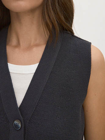Однобортный жилет с хлопком и вискозой Вита