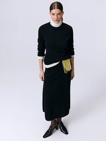 Юбка-миди из шерсти мериноса и вискозы Мисти