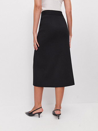 Юбка с разрезом из хлопка и вискозы Лоск