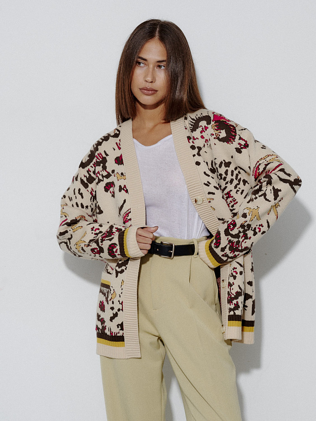 Горизонт кардиган трикотажный (кремовый, 44-46)