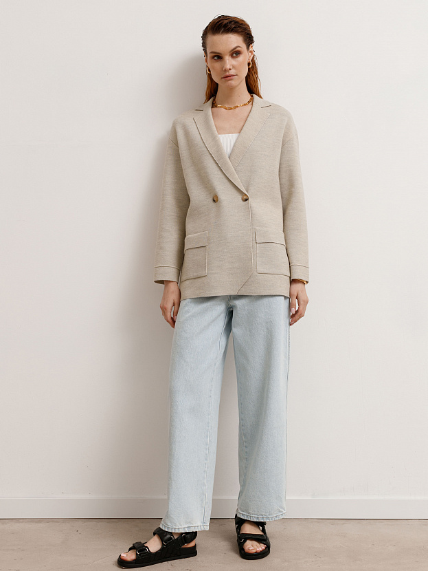 Фарго пиджак трикотажный (светло-песочный, 44-46)