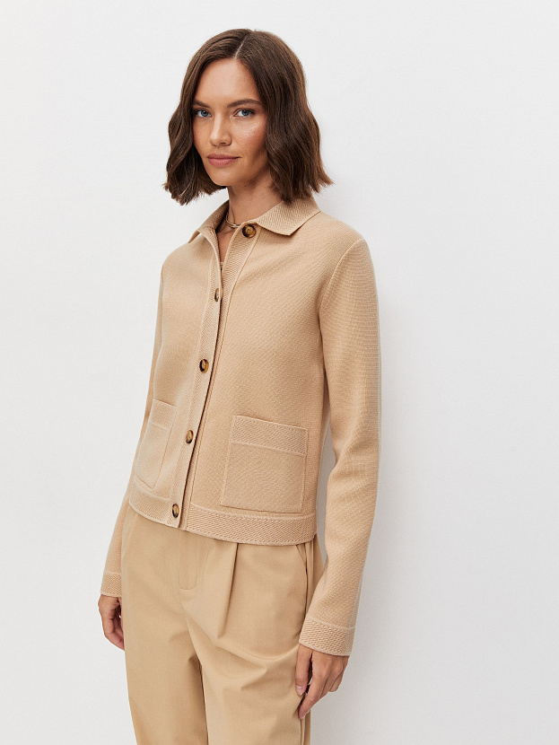 Ницца жакет трикотажный (песочный, 46)