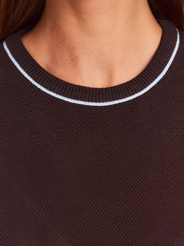 Эмма джемпер без рукавов трикотажный (т.коричневый, 44-46)