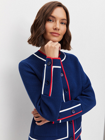 Жакет с акцентной отделкой кантом Майя