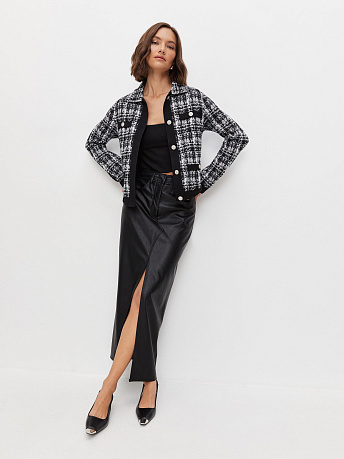 Жакет из хлопка и вискозы букле Шанель