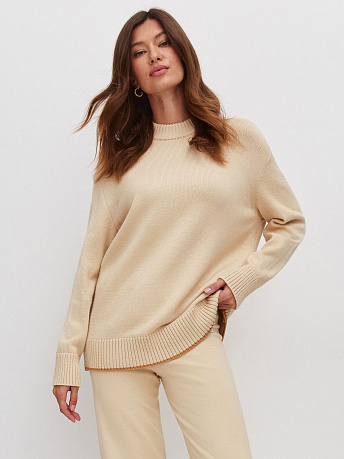 Джемпер из шерсти мериноса с акцентными полосками Кураж