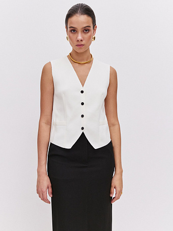Укороченный жилет из хлопка с вискозой Трейси