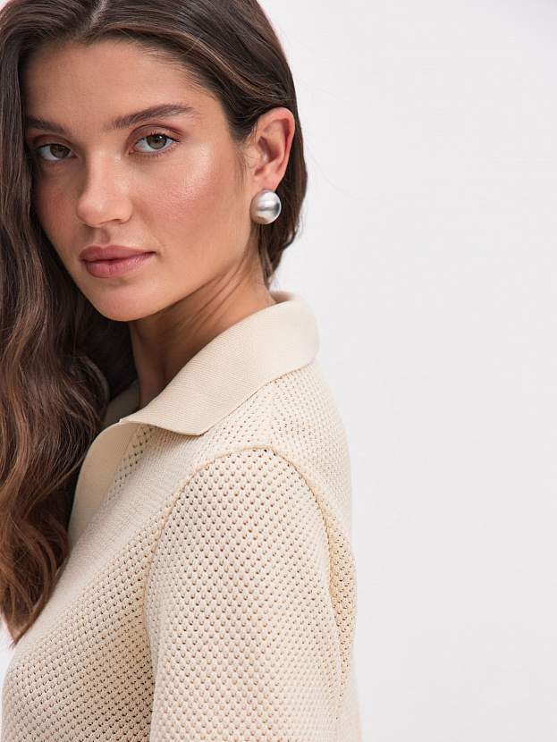 Нолан джемпер (поло) трикотажный (кремовый, 44-46)