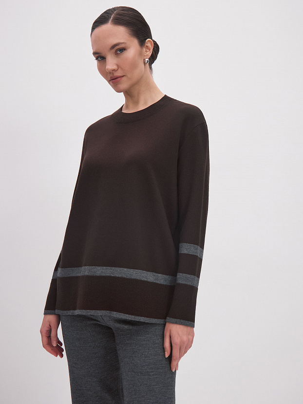 Стрит джемпер трикотажный (т. коричневый, 44-46)